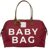 Bagmori Bolsa para pañales marrón / burdeos / blanco