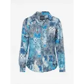 KOROSHI Blusa azul / azul claro / gris / offwhite