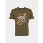KOROSHI Camiseta ecru / marrón / amarillo