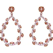 Luxenter Pendientes 'Wade' rosa claro / rojo / plata