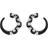 Luxenter Pendientes 'Dekbu' negro / plata