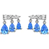 Luxenter Pendientes 'Dapak' azul / plata / transparente