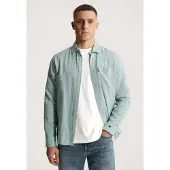 Cast iron Camisa 'Shirt in cotton/linen twill with chest pocket' turquesa