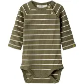 Name it Pijama entero/body 'NBMKAIL' oliva / blanco