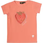 KOROSHI Camiseta esmeralda / coral / rojo / plata