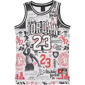 Jordan Camiseta gris / rojo / negro / blanco