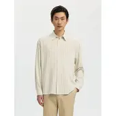 Selected Camisa gris oscuro / offwhite