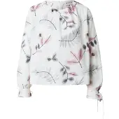 MUNTHE Blusa 'BELLANCA' gris / naranja pastel / altrosa / blanco