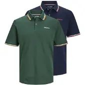 Jack & Jones Camiseta 'JJCampa' navy / verde oscuro / rojo / blanco