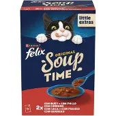 Purina Comida Húmeda Para Gatos Felix Sopa De Carne 6x48g