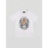 KOROSHI Camiseta miel / verde claro / rojo claro / blanco