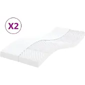 vidaXL : 2 colchones de espuma, 80x200 cm, 7 zonas, firmeza 20 ILD