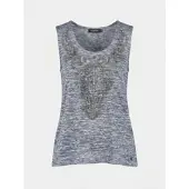 KOROSHI Top azul moteado / negro / plata