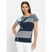 HEINE Camiseta marino / turquesa / azul pastel / blanco