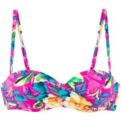 LASCANA Top de bikini azul claro / amarillo / verde oscuro / rosa