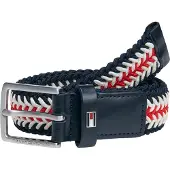 Tommy Hilfiger Cinturón 'Kids' Braided Buckle Elastic' azul oscuro / rojo / blanco