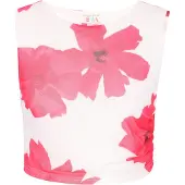 IZIA Top rosa / blanco