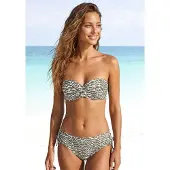 LASCANA Braga de bikini oliva / blanco