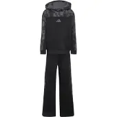 Adidas Chándal 'Seasonal Essentials Hooded Fleece Jogger Set Little' antracita / gris oscuro / negro