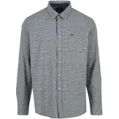 FYNCH-HATTON Camisa 'Houndstooth' gris