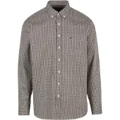 Fynch&Hatton Camisa marrón oscuro / blanco
