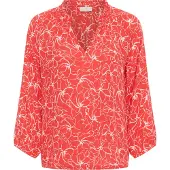 Kaffe Blusa 'KATine Amber' rojo anaranjado / blanco