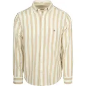 Gant Camisa Casual Lino Rayas Beige talla