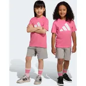 Adidas Chándal 'ESSENTIALS T-SHIRT' gris / rosa claro / blanco