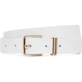 Tommy Hilfiger Cinturón 'Buckle Logo Keeper' blanco lana