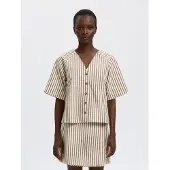 Selected Blusa marrón / blanco