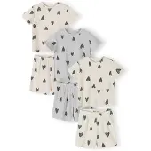 MINOTI Pijama crema / gris moteado / offwhite
