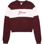 GUESS Sudadera rojo vino / blanco