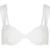 Karl Lagerfeld Top de bikini ' Strukturiertes Bikini-Top Perlen und Bügeln ' crema