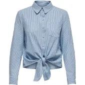 ONLY Blusa azul claro / blanco