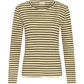 Kaffe Camiseta 'Liddy' amarillo pastel / negro
