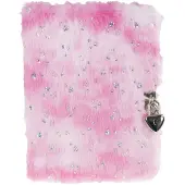 Tinka Diario Pink Plush W/hearts W/lock
