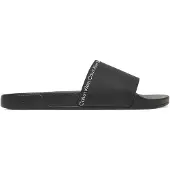 Calvin Klein Zapatos abiertos 'Essential Repeat Logo Pool' negro / blanco