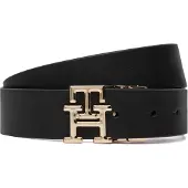 Tommy Hilfiger Cinturón 'TH Monogram Plaque Buckle Reversible' cognac / negro