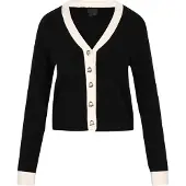 Dreimaster Klassik Cárdigan 'Classic Look' negro / blanco
