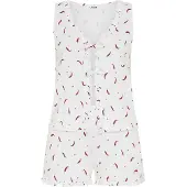 LASCANA Pijama de pantalón corto esmeralda / rojo / blanco