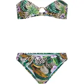 LASCANA Bikini marrón / verde / lavanda / blanco