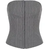 STUDIO SELECT Top 'Gianna' gris / blanco