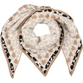 Zwillingsherz Pañuelo 'Love is Love' arena / capuchino / negro / blanco