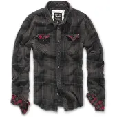Brandit Camisa marrón / moca / rojo / negro