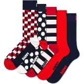 Happy socks Calcetines 'Classic' navy / rojo / rojo cereza / blanco