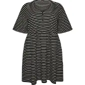 Zizzi Vestido 'Mjula' negro / blanco