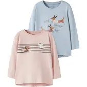 Name it Camiseta 'NMFVIX' azul claro / marrón / rosé / negro