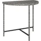 Syfax Mesa de jardín ratán sintético gris 80x50x75 cm