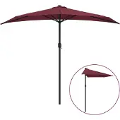 Syfax Sombrilla balcón semicircular aluminio burdeos 270x144x222 cm