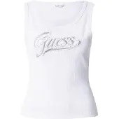 GUESS Top 'MALIKA' gris claro / plata / blanco